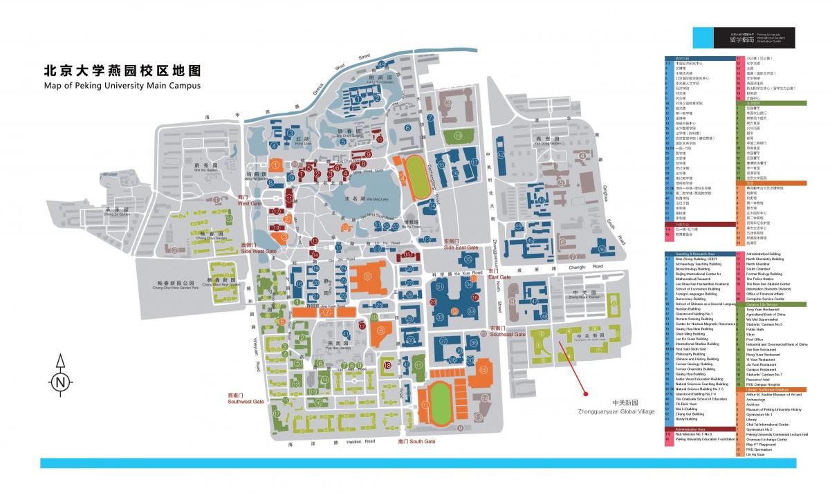 Бээжин их сургуулийн оюутны хотхоны газрын зураг